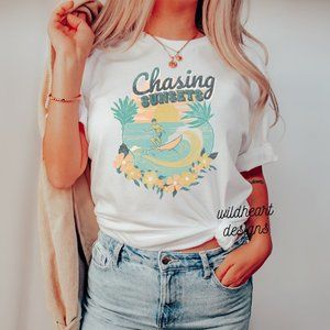 Chasing Sunsets Graphic T-shirt, Beach Cover Up, Vacation Shirt, Unisex Shirt